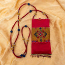 Pink Rabari Work Mobile Pouch | Handcrafted Rabari Work