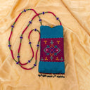 Mint Rabari Work Mobile Pouch | Handcrafted Rabari Work