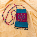 Mint Rabari Work Mobile Pouch | Handcrafted Rabari Work
