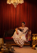 Royal Purple Mulberry Silk Gharchola Saree with Hand Aari Work