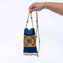 Blue Rabari Mobile Pouch | Handcrafted Rabari Work