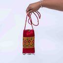 Red Wave Rabari Mobile Pouch | Handcrafted Rabari Work