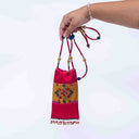 Pink Rabari Work Mobile Pouch | Handcrafted Rabari Work