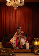 Royal Purple Mulberry Silk Gharchola Saree with Hand Aari Work