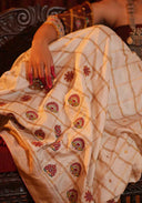 Royal Purple Mulberry Silk Gharchola Saree with Hand Aari Work