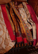 Royal Purple Mulberry Silk Gharchola Saree with Hand Aari Work