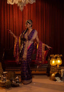 Dark Maroon Mulberry Silk Gharchola Saree with Intricate Khatwork