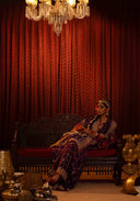 Dark Maroon Mulberry Silk Gharchola Saree with Intricate Khatwork