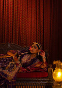 Dark Maroon Mulberry Silk Gharchola Saree with Intricate Khatwork