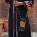 Blue Rabari Mobile Pouch | Handcrafted Rabari Work