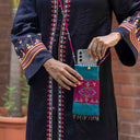 Mint Rabari Work Mobile Pouch | Handcrafted Rabari Work