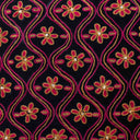 Black Slub Silk Geometrical Aari Work Cushion Cover 16x16 | Craftroots