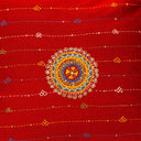 Rust Cotton Hand Work Cushion Cover 16x16 with Traditional Embroidery | Craftroots