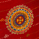 Rust Cotton Hand Work Cushion Cover 16x16 with Traditional Embroidery | Craftroots