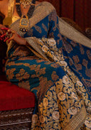 Royal Blue Bandhani Brocade Georgette Saree with Pitta Tikki & Bead Work