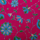 Pink Slub Silk Aari Work Flower Jaal Cushion Cover 16x16 | Craftroots