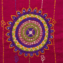 Pink Slub Silk Aari Work Cushion Cover 16x16 with Circular Embroidery | Craftroots