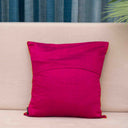 Pink Slub Silk Aari Work Cushion Cover 16x16 with Circular Embroidery | Craftroots