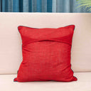  16x16 inch red embroidered cushion cover with colourful motifs