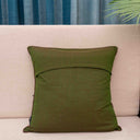 Green Cotton Banaras Kanta Patchwork Cushion Cover 16x16 | Craftroots