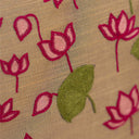 Cream Cotton Aari Work Lotus Jaal & Pichwai Cushion Cover 16x16 | Craftroots