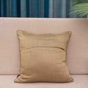 Cream Cotton Aari Work Lotus Jaal & Pichwai Cushion Cover 16x16 | Craftroots