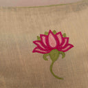 Cream embroidered cushion cover for sofa decor
