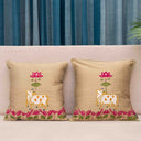 Traditional Indian cow motif cushion cover for sofa
