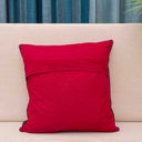 Red embroidered cushion cover for sofa décor