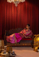 Rose Pink Mulberry Silk Patola Saree