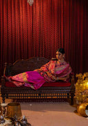 Rose Pink Mulberry Silk Patola Saree