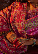 Rose Pink Mulberry Silk Patola Saree