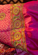 Rose Pink Mulberry Silk Patola Saree