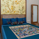 Multicolour cotton bedsheet with 2 pillow covers and 2 cushion covers