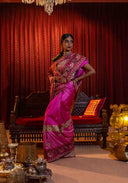 Rose Pink Mulberry Silk Patola Saree