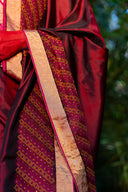 Craftroots Handcrafted Pink Chanderi Silk Saree with Dharwadi Work