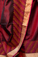 Craftroots Handcrafted Pink Chanderi Silk Saree with Dharwadi Work