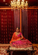 Royal Pink Silk Chaniya Choli Set with Khat, Rabari & Mirror Work
