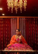Royal Pink Silk Chaniya Choli Set with Khat, Rabari & Mirror Work