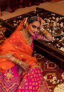 Royal Pink Silk Chaniya Choli Set with Khat, Rabari & Mirror Work