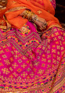 Royal Pink Silk Chaniya Choli Set with Khat, Rabari & Mirror Work