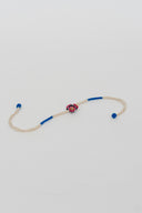 Blue Riwaayat Tara Handmade Rakhi with Hand-Embroidered Floral Fabric Beads