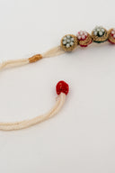 White Riwaayat Rangrez Handmade Rakhi with Five Hand-Embroidered Fabric Beads