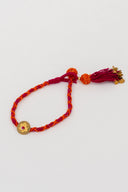 Handcrafted Pink Tassel Lumba Rakhi for Bhabhi