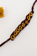 Brown Karigari Ikat Handmade Rakhi with Handwoven Ikat Fabric