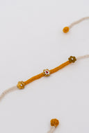Mustard Karigari Dorr Rakhi – Hand-Braided Handmade Thread & Brass Rakhi
