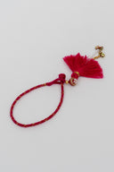 Pink Veena Lumba Rakhi – Handcrafted Thread, Beads & Ghungroo Bhabhi Rakhi