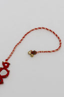 Red Karigari Noor Rakhi – Handcrafted Mirror Work Thread Rakhi