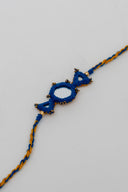Blue Karigari Noor Rakhi – Handcrafted Mirror Work Thread Rakhi