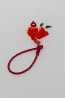 Maroon Veena Lumba Rakhi – Handcrafted Thread, Beads & Ghungroo Bhabhi Rakhi